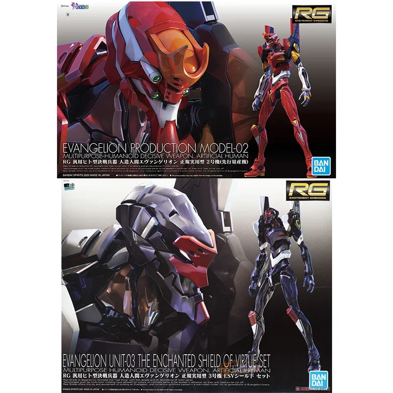Model Kit Eva 02 - Bandai original genuíno rg evangelion unidade-00-01